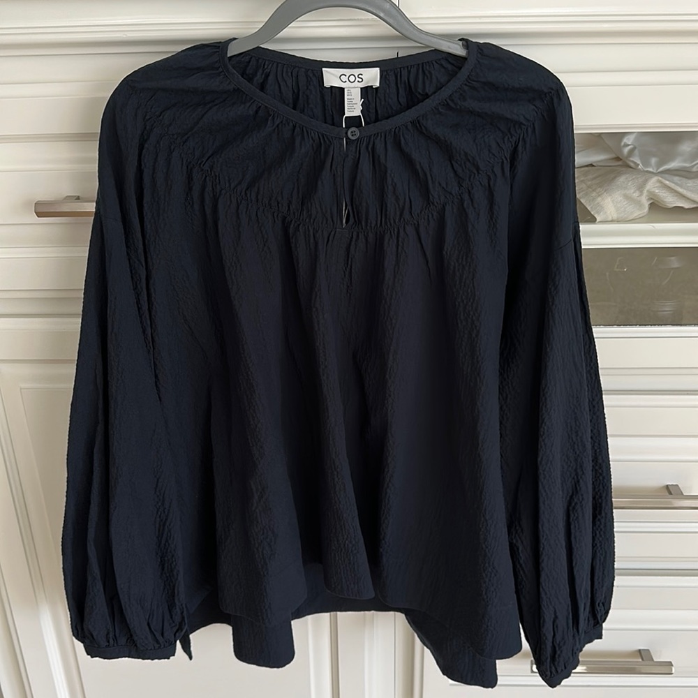 COS Womens navy oversized blouse Size Large Brand New Tags attached